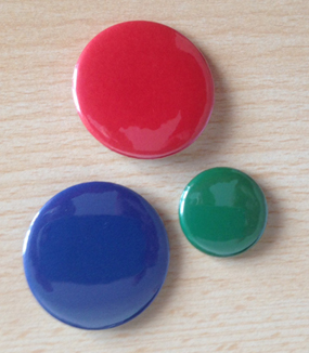 38mm badges in a variety colours
