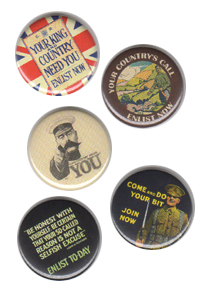 Replica button badges for World War One projects