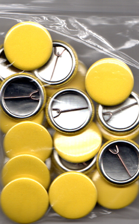 Plain Yellow Button Badges