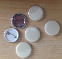 Plain Cream Button Badges