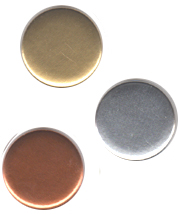 Gold Silver Bronze Plain Button Badges