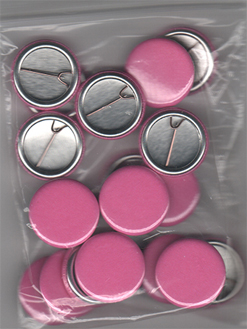 Plain Pink Button Badges