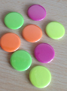 Plain Fluorscent Button Badges