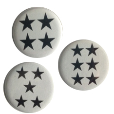 four star, five star and six star badges