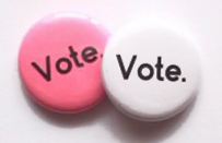 Vote Badges using colour paper background