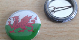 25mm Wales Flag button badges