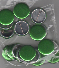 Plain Shiny Green Button Badges