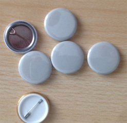 Plain Grey Button Badges