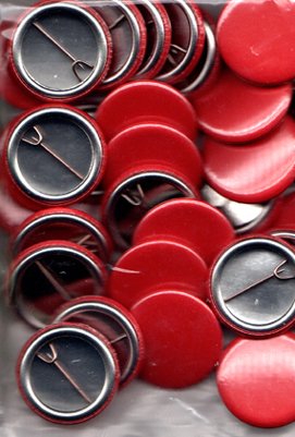 Plain Red Button Badges