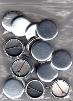 Plain Silver Button Badges