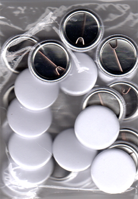 Plain White Button Badges