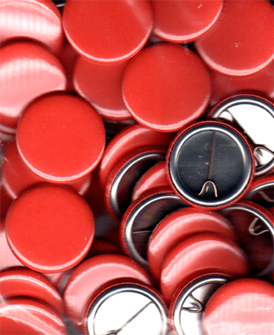 Plain Orange Button Badges