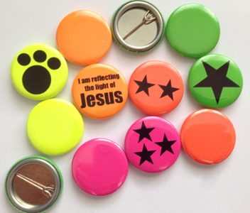 Fluorescent Button Badges