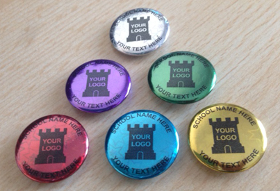 Printed Metallic Finish Badges With Star Background