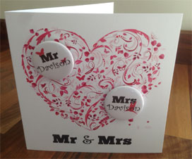 Wedding Card With Personalised Badges